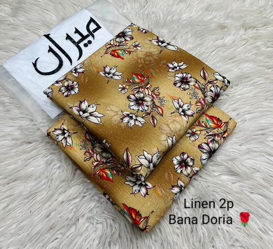 2 Piece Printed Bana Doria Linen
