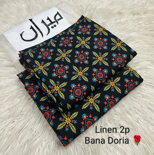 2 Piece Printed Bana Doria Linen