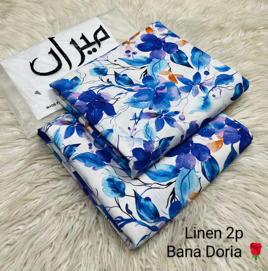 2 Piece Printed Bana Doria Linen