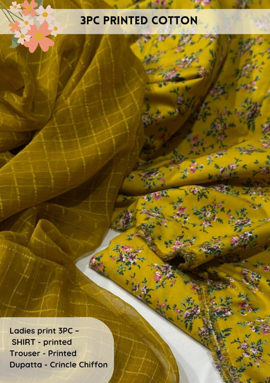 3pc Cotton Suit For Mid Season