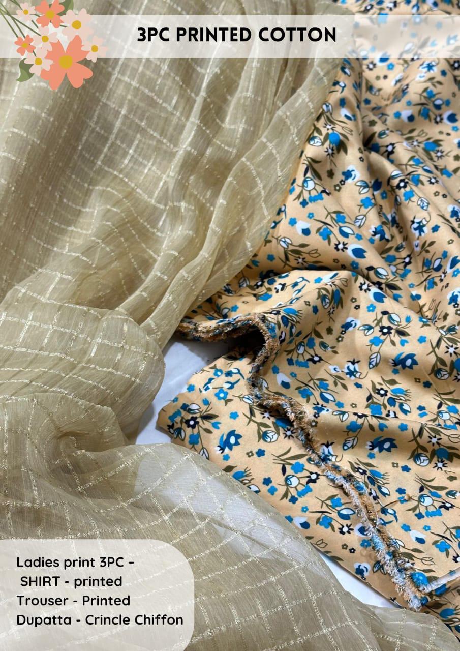 3pc Cotton Suit For Mid Season