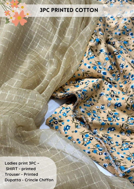 3pc Cotton Suit For Mid Season