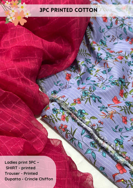 3pc Cotton Suit For Mid Season