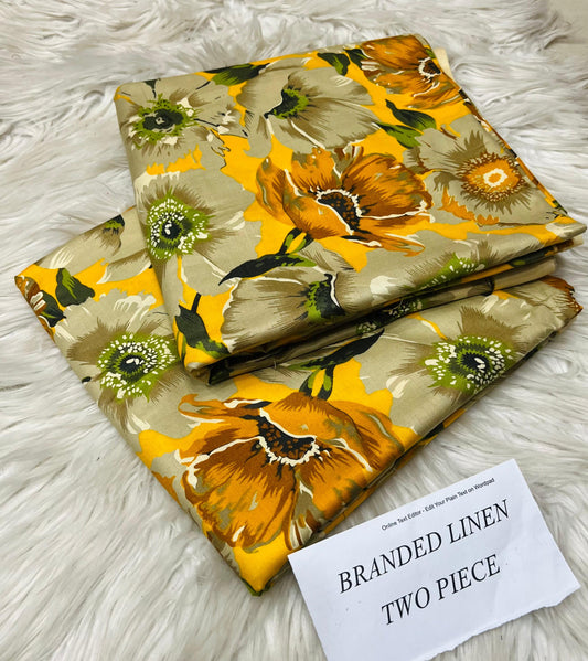 2 Piece Allover Digital Printed Linen