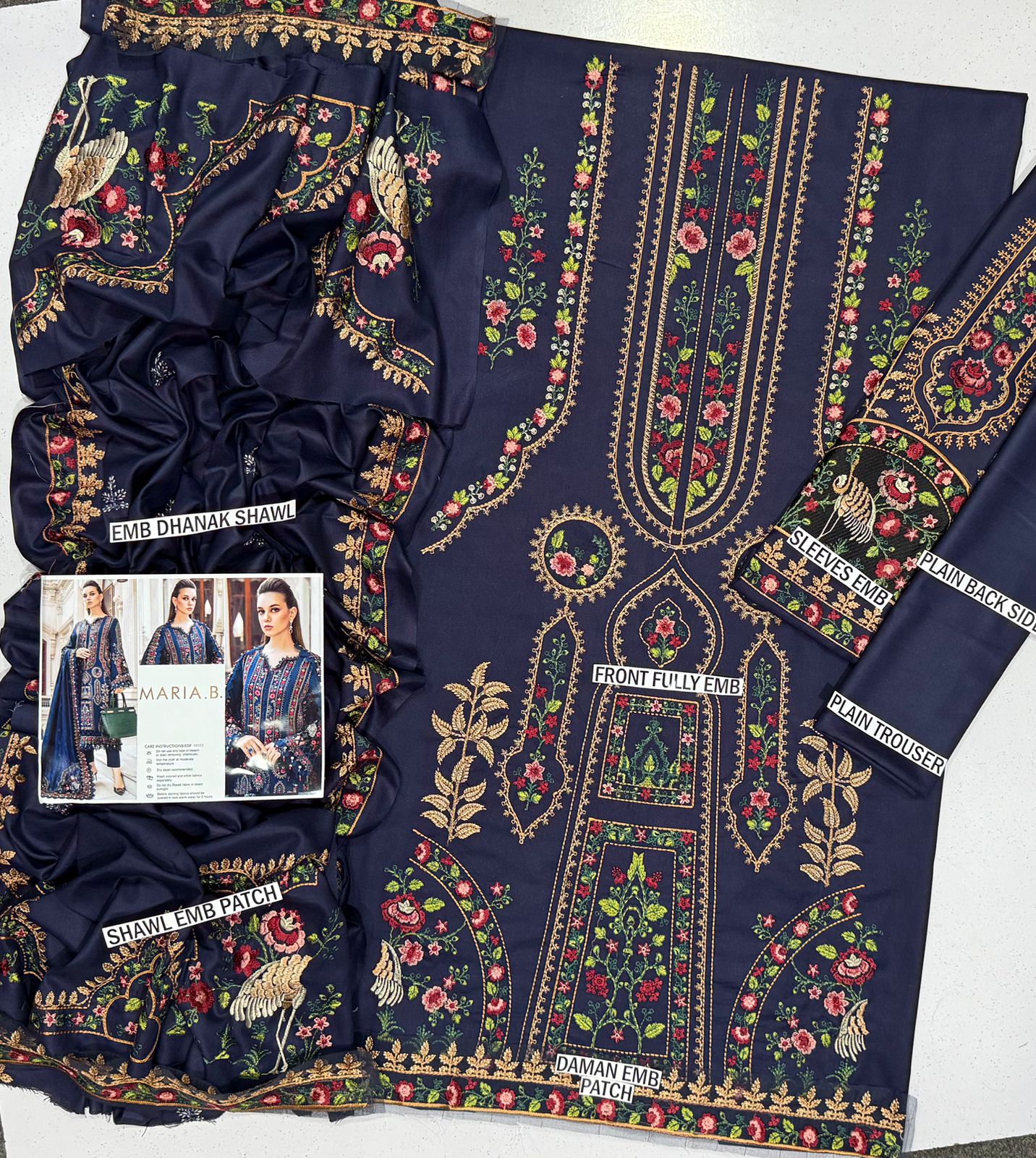 MARIA B Embroidery Dhanak 3PC