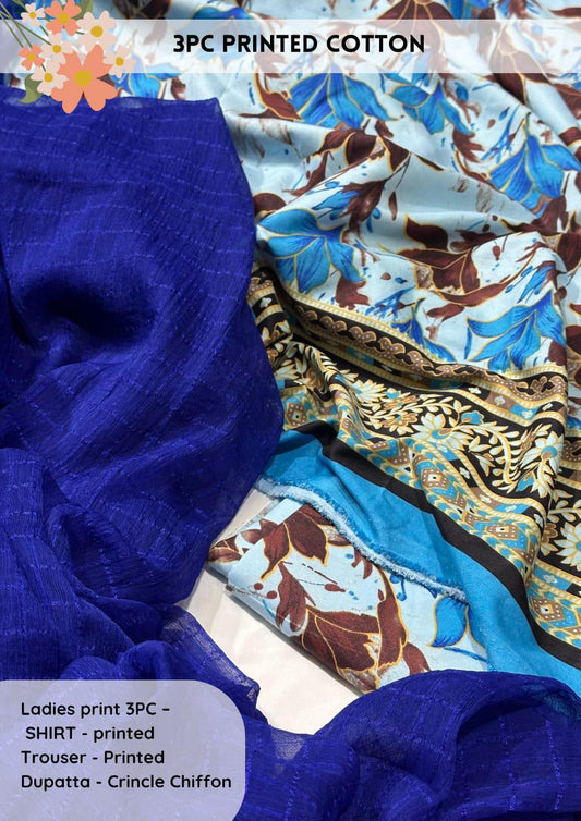 3pc Cotton Suit For Mid Season