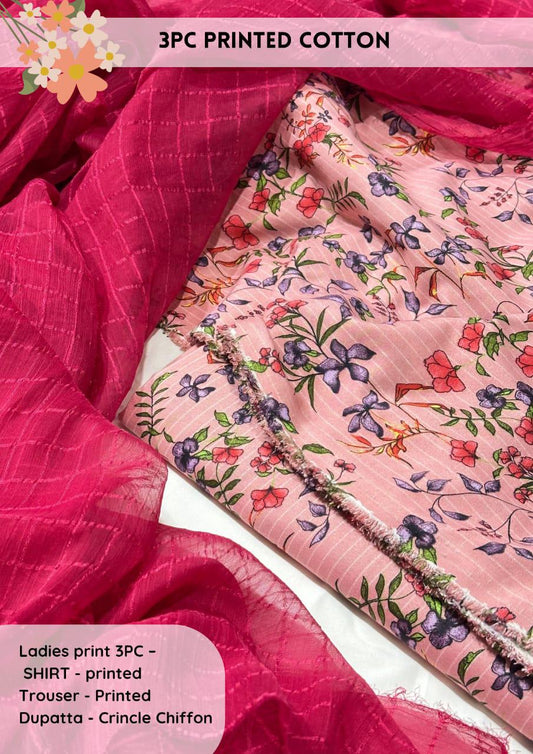 3pc Cotton Suit For Mid Season