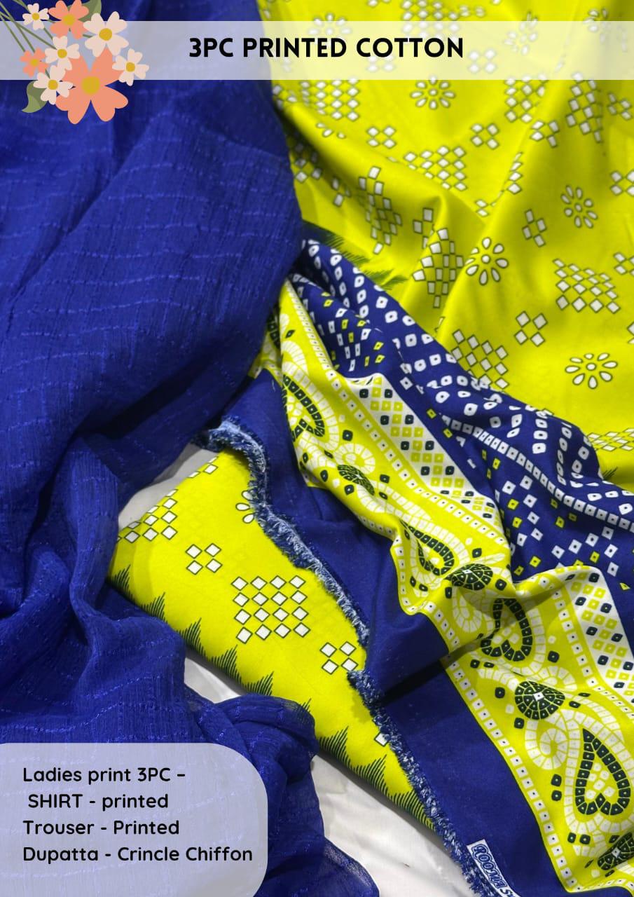 3pc Cotton Suit For Mid Season