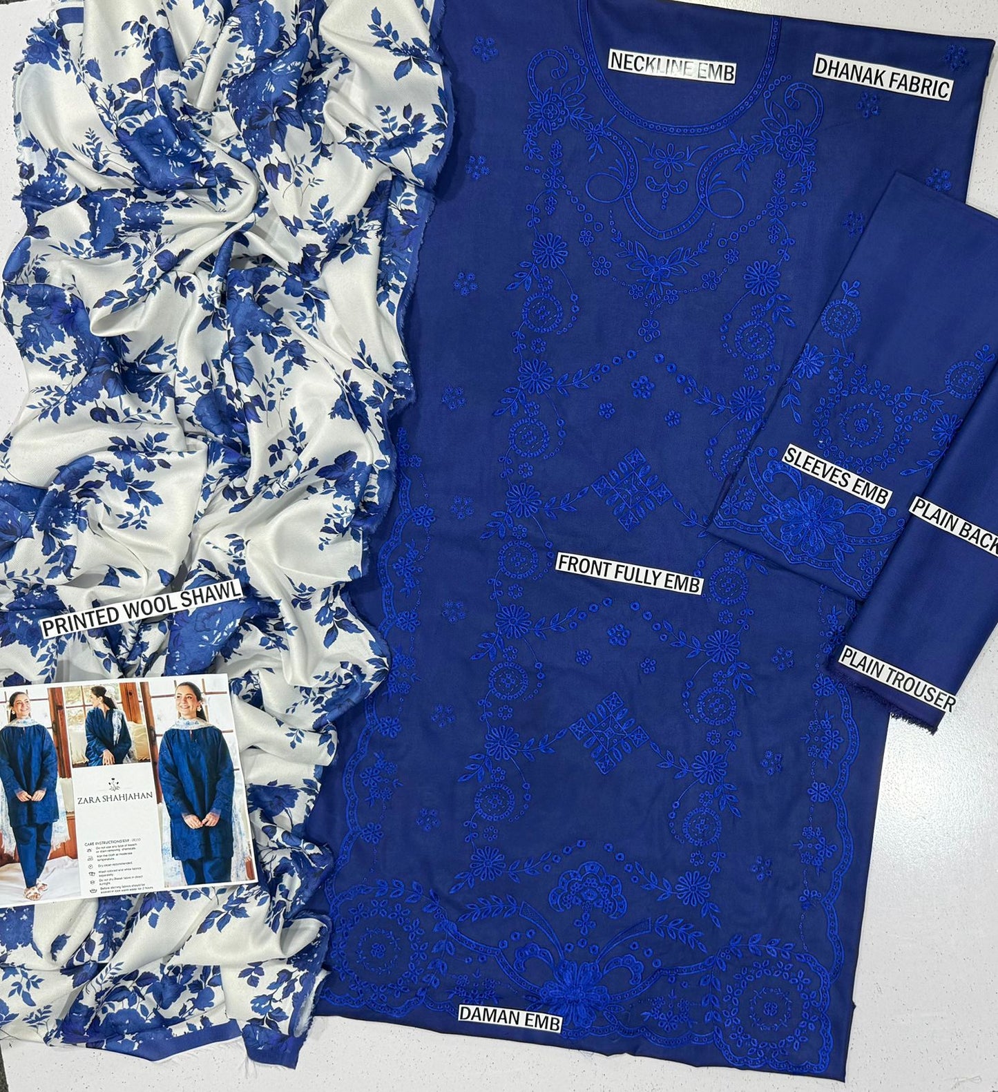 ZARA SHAHJAHAN Embroidery Dhanak 3PC