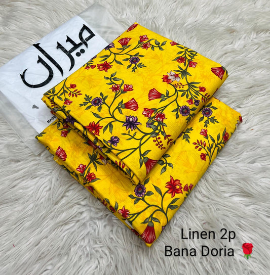 2 Piece Printed Bana Doria Linen