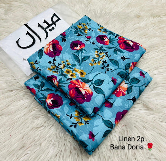 2 Piece Printed Bana Doria Linen