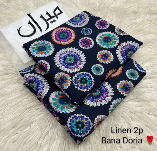 2 Piece Printed Bana Doria Linen