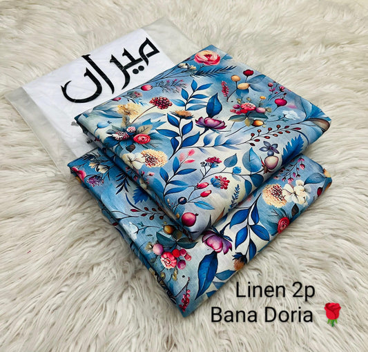 2 Piece Printed Bana Doria Linen