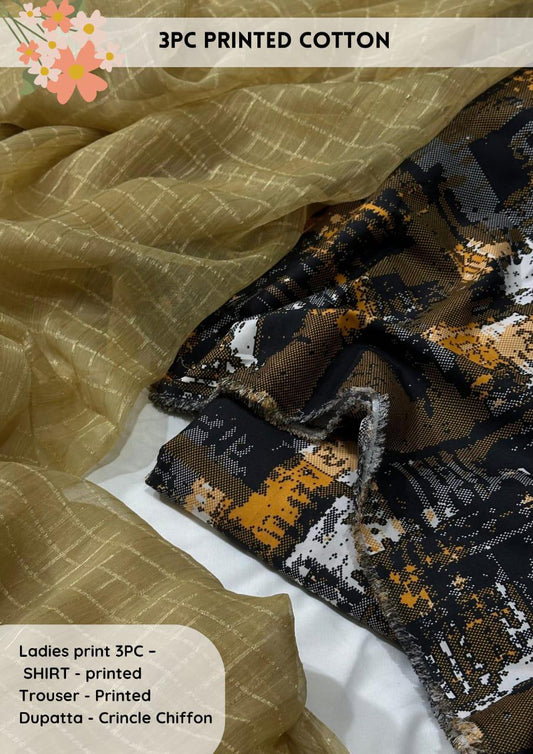 3pc Cotton Suit For Mid Season