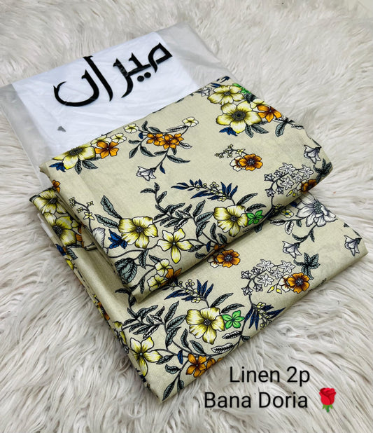 2 Piece Printed Bana Doria Linen
