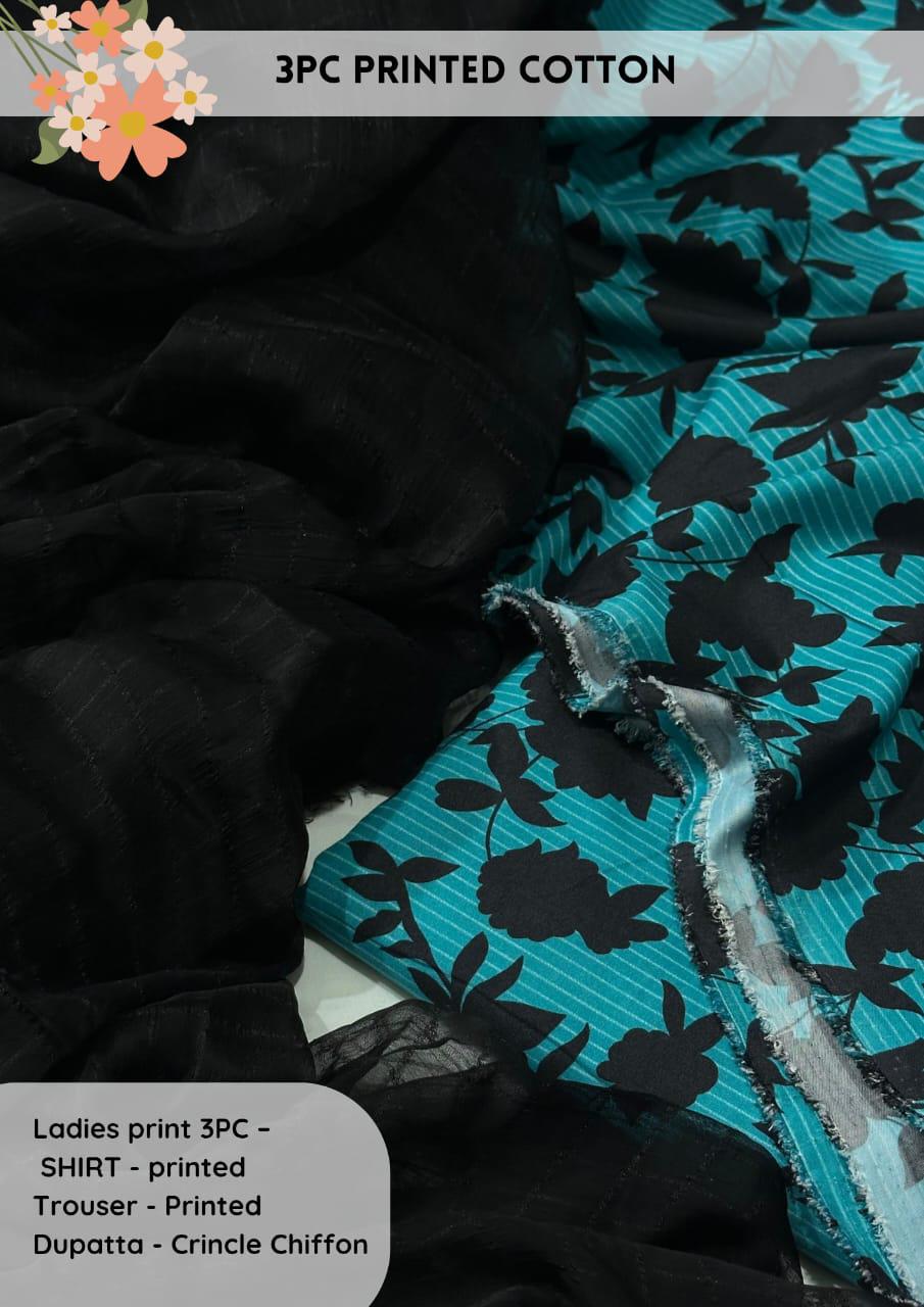 3pc Cotton Suit For Mid Season