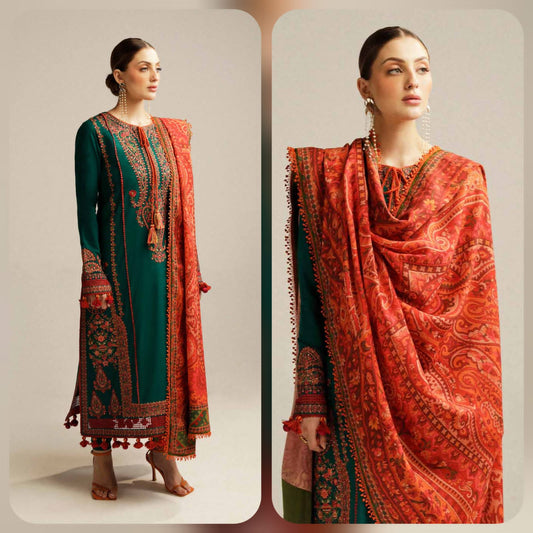 HUSNAIN REHAR Embroidery Dhanak 3PC