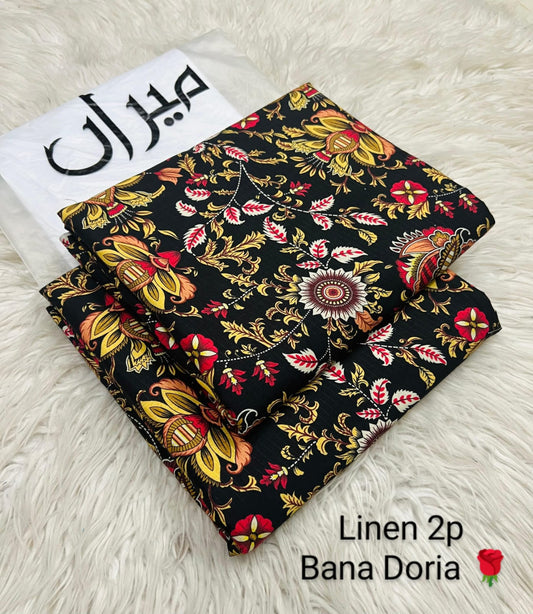 2 Piece Printed Bana Doria Linen