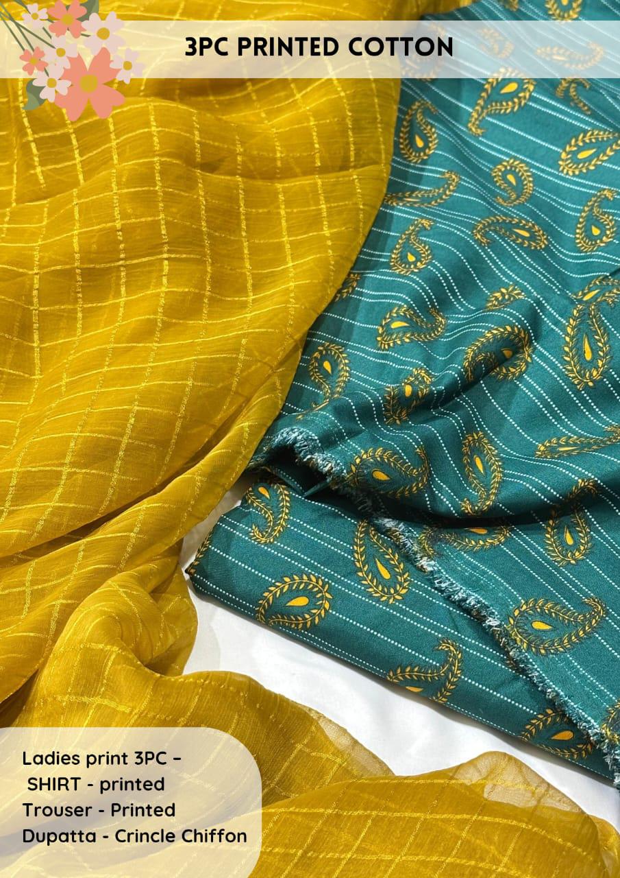 3pc Cotton Suit For Mid Season