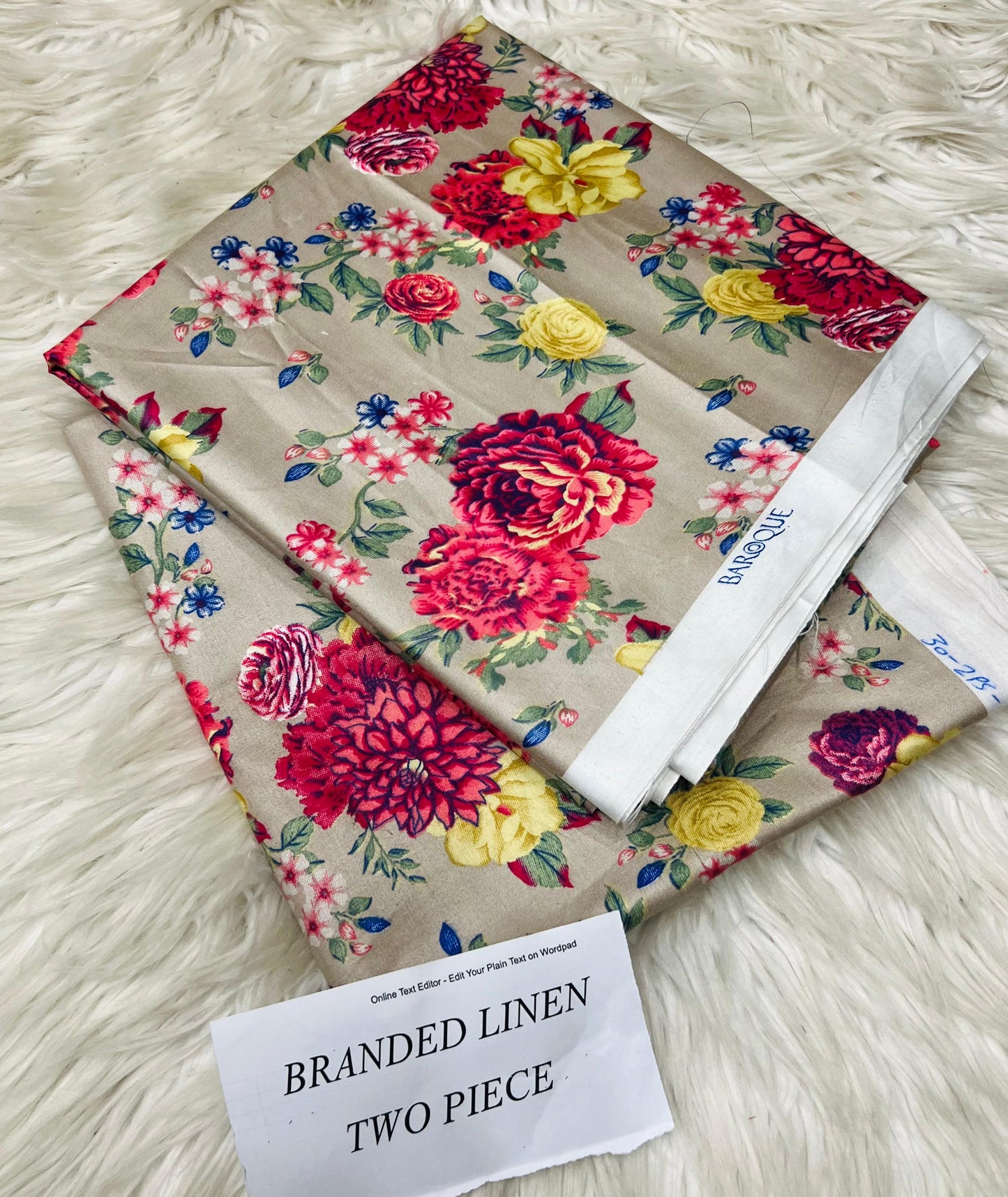 2 Piece Allover Digital Printed Linen