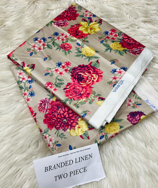 2 Piece Allover Digital Printed Linen