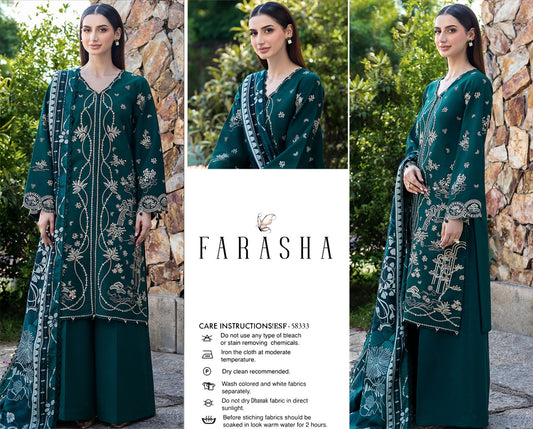 FARASHA Embroidery Dhanak 3PC
