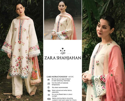 ZARA SHAHJAHAN Embroidery Dhanak 3PC