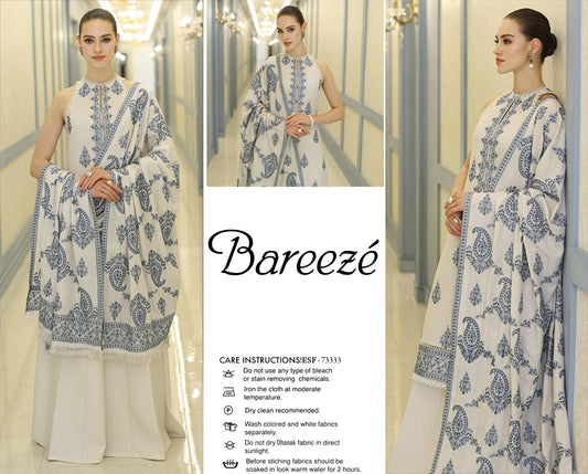 BAREEZE Embroidery Dhanak 3PC