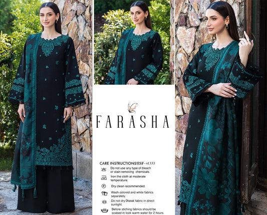 FARASHA Embroidery Dhanak 3PC