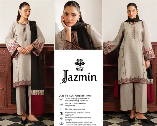 JAZMIN Embroidery Dhanak 3PC