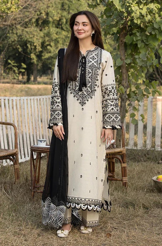 QALAMKAR Embroidery Dhanak 3PC